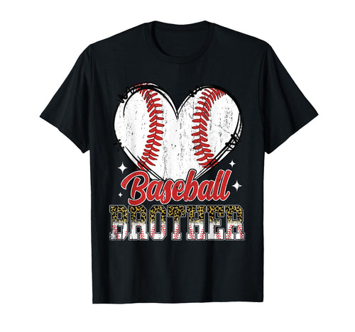 Baseball Brother Heart Baseball Player T-Shirt - Trendy Graphic Men Women - T-Shirt, Sweatshirt, Hoodie