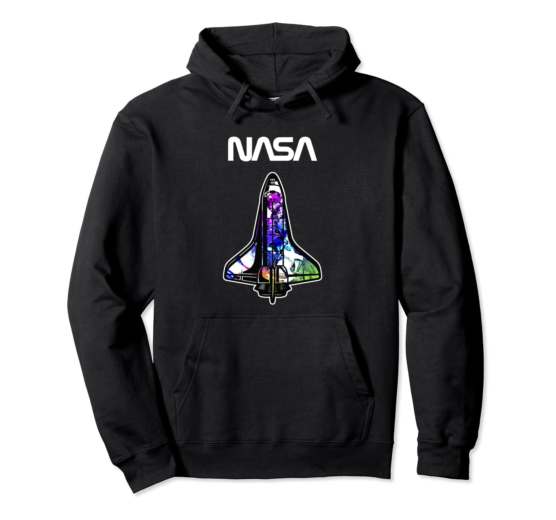 Nasa Space Shuttle Rainbow Color Badge Hoodie - Unique Graphic Men Women - T-Shirt, Sweatshirt, Hoodie