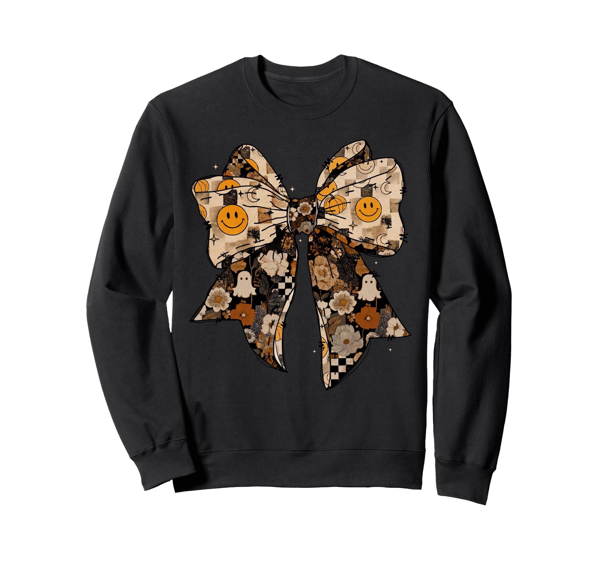 Coquette Bow Boho Floral Fall Sweatshirt - Streetwear Style for Adults - T-Shirt, Sweatshirt, Hoodie