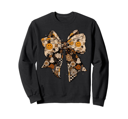 Coquette Bow Boho Floral Fall Sweatshirt - Streetwear Style for Adults - T-Shirt, Sweatshirt, Hoodie