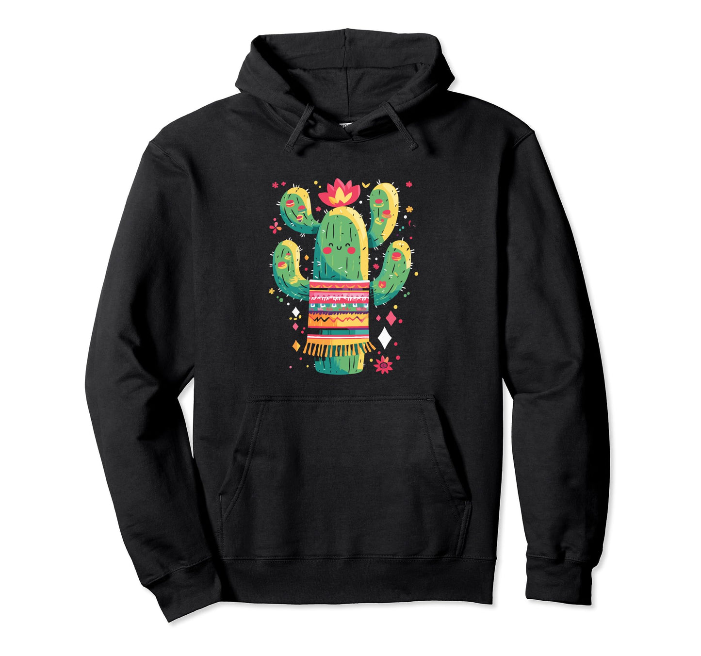 Cactus Serape Succulent Plant Cacti Hoodie - Minimalist Print for Adults - T-Shirt, Sweatshirt, Hoodie