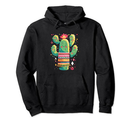 Cactus Serape Succulent Plant Cacti Hoodie - Minimalist Print for Adults - T-Shirt, Sweatshirt, Hoodie
