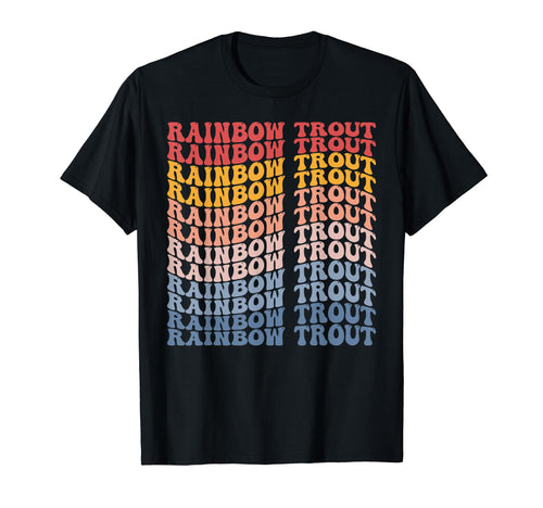 Rainbow Trout Groovy Fish T-Shirt - Minimalist Print for Adults - T-Shirt, Sweatshirt, Hoodie