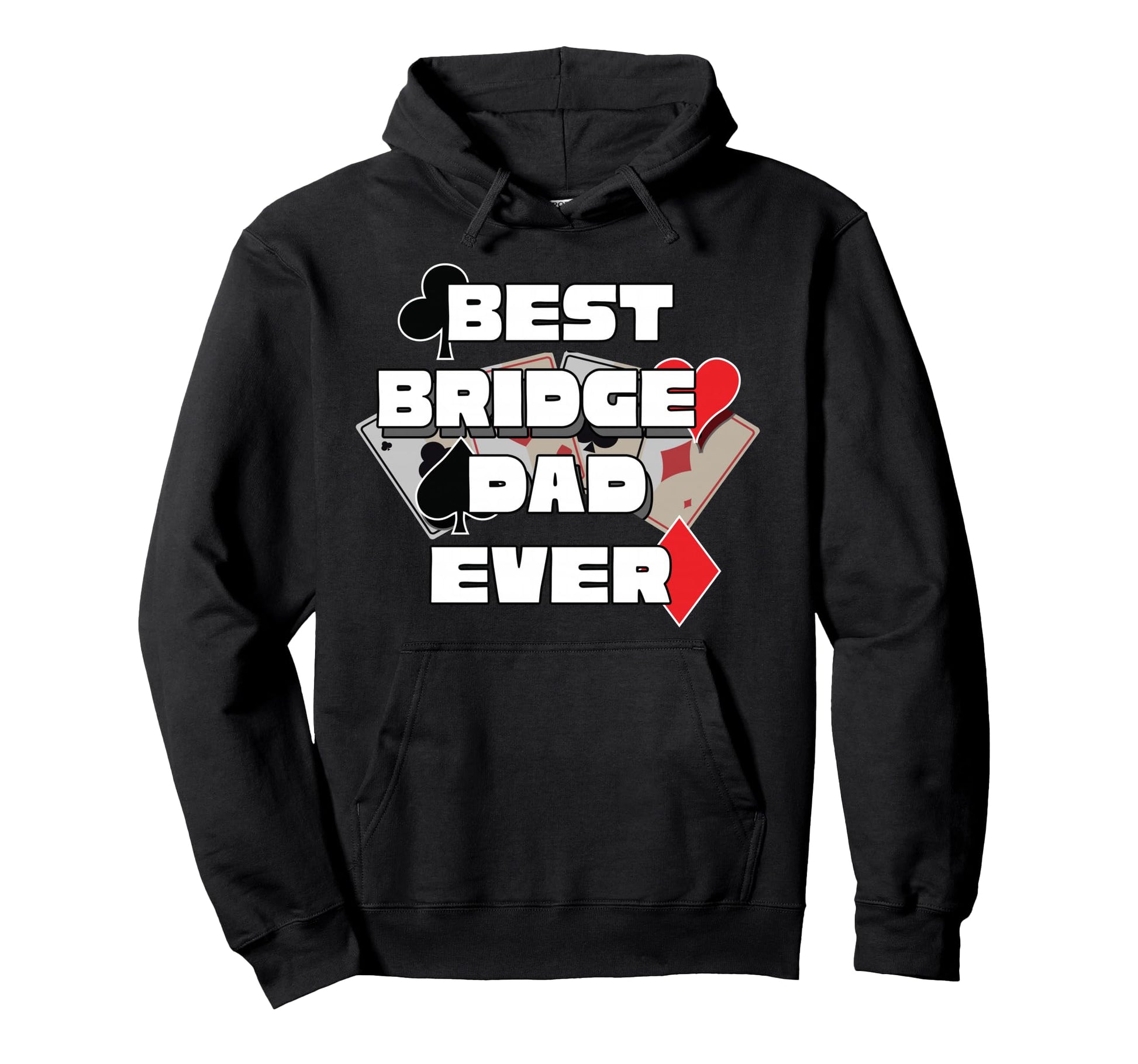 Best Bridge Dad Ever Bridge Player Hoodie - Minimalist Print for Adults - T-Shirt, Sweatshirt, Hoodie