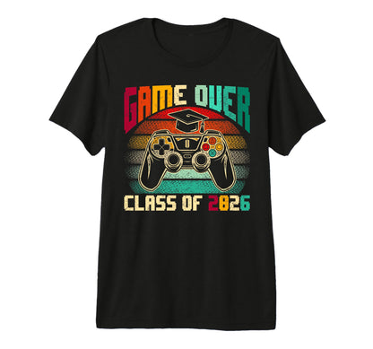 Game Over Class 2026 Graduate Gamer T-Shirt - Aesthetic Graphic Unisex - T-Shirt, Sweatshirt, Hoodie