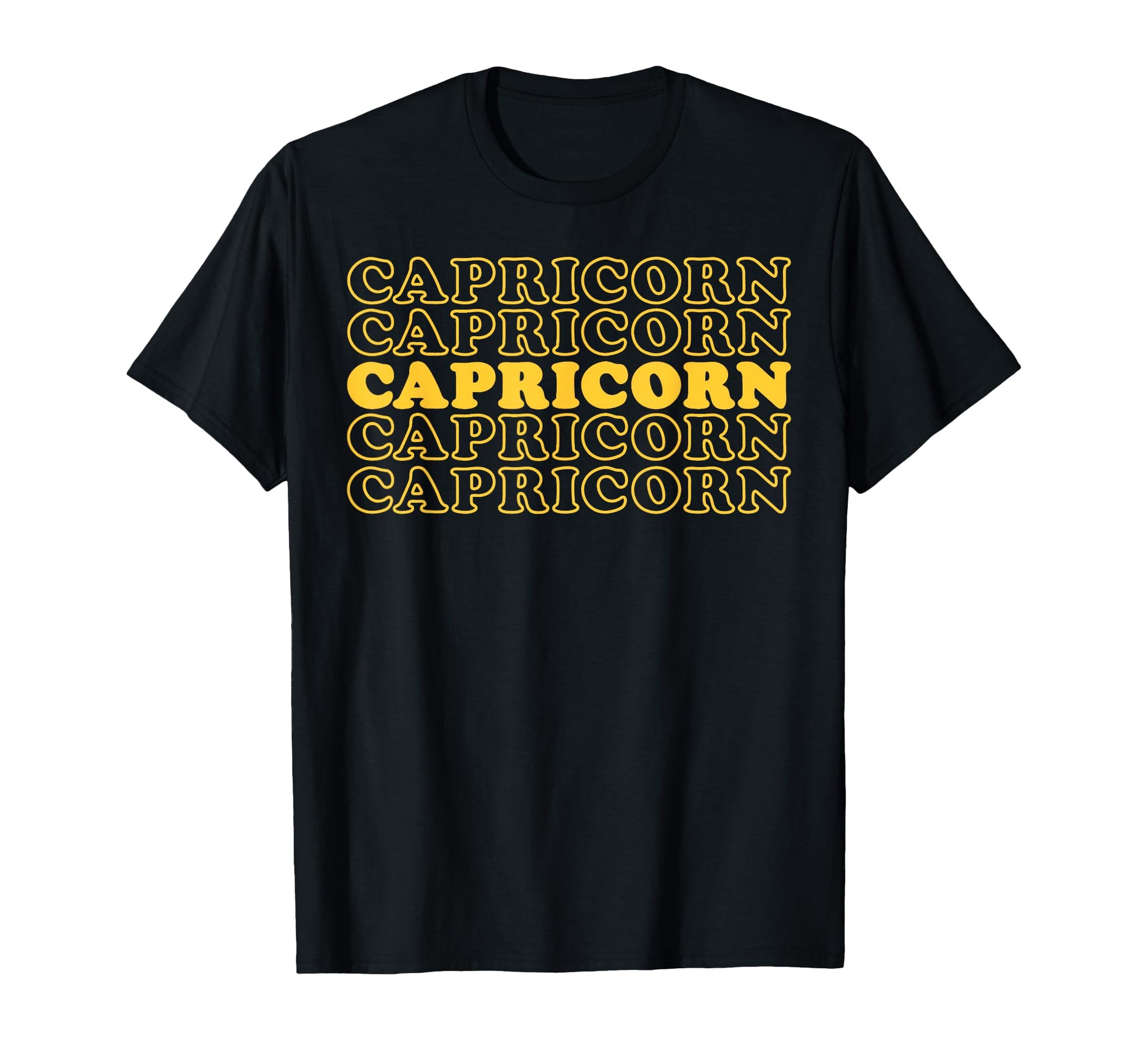Capricorn Zodiac Stacked Typography T-Shirt - Streetwear Style Unisex - T-Shirt, Sweatshirt, Hoodie