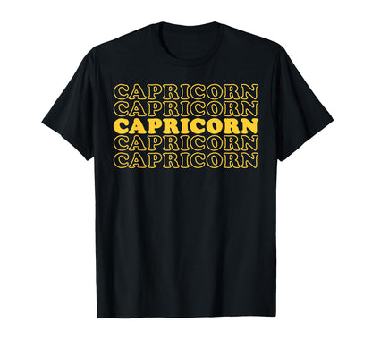Capricorn Zodiac Stacked Typography T-Shirt - Streetwear Style Unisex - T-Shirt, Sweatshirt, Hoodie