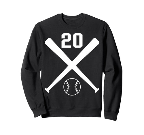 Baseball Softball Number 20 Sweatshirt - Streetwear Style for Adults - T-Shirt, Sweatshirt, Hoodie