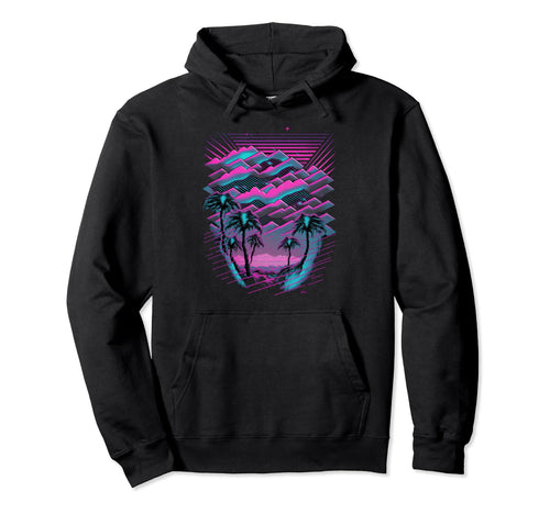 Vaporwave Aesthetic Psychedelic Beach City Hoodie - Streetwear Style Unisex - T-Shirt, Sweatshirt, Hoodie