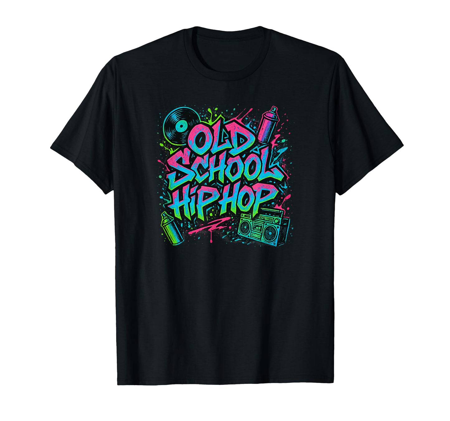 Raised Old School Hip Hop Rap Vinyl T-Shirt - Novelty Apparel for Adults - T-Shirt, Sweatshirt, Hoodie