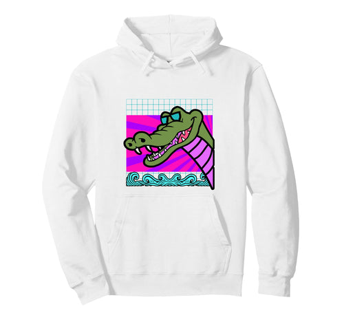 Aesthetic Vaporwave Outfits Crocodile Hoodie - Graphic Print Men Women - T-Shirt, Sweatshirt, Hoodie