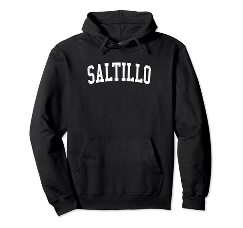 Saltillo Mexico Distressed White Hoodie - Minimalist Print Men Women - T-Shirt, Sweatshirt, Hoodie