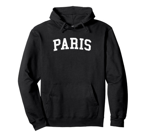 Paris France Distressed White Varsity Hoodie - Custom Art Print Men Women - T-Shirt, Sweatshirt, Hoodie
