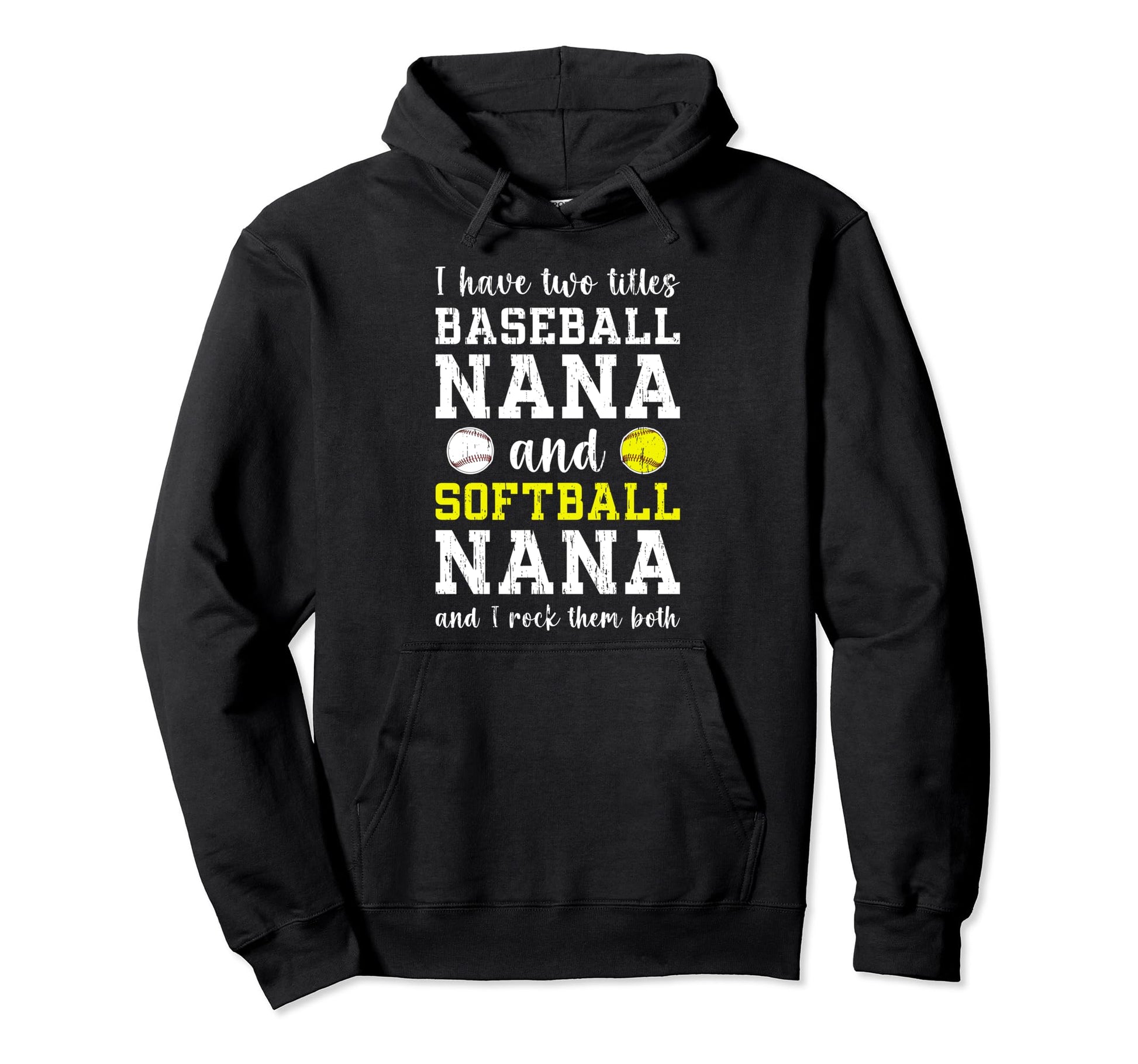 Baseball Nana And Softball Nana Hoodie - Custom Art Print for Adults - T-Shirt, Sweatshirt, Hoodie