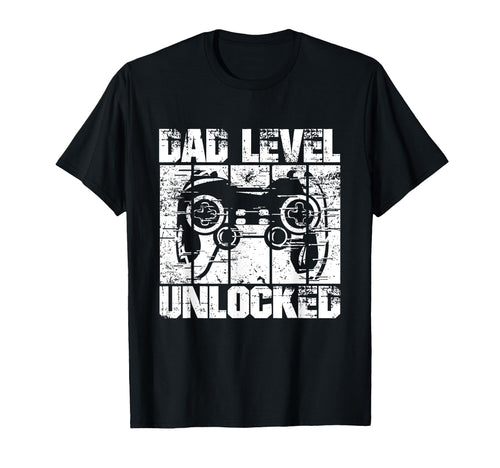 Dad Level Unlocked Gaming Controller T-Shirt - Minimalist Print for Adults - T-Shirt, Sweatshirt, Hoodie