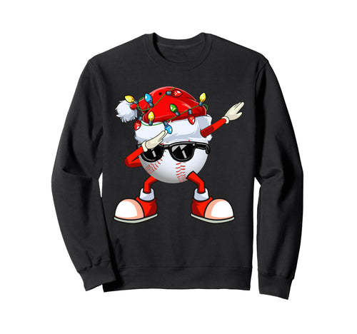 Funny Baseball Santa Hat Dabbing Sweatshirt - Unique Graphic Unisex - T-Shirt, Sweatshirt, Hoodie