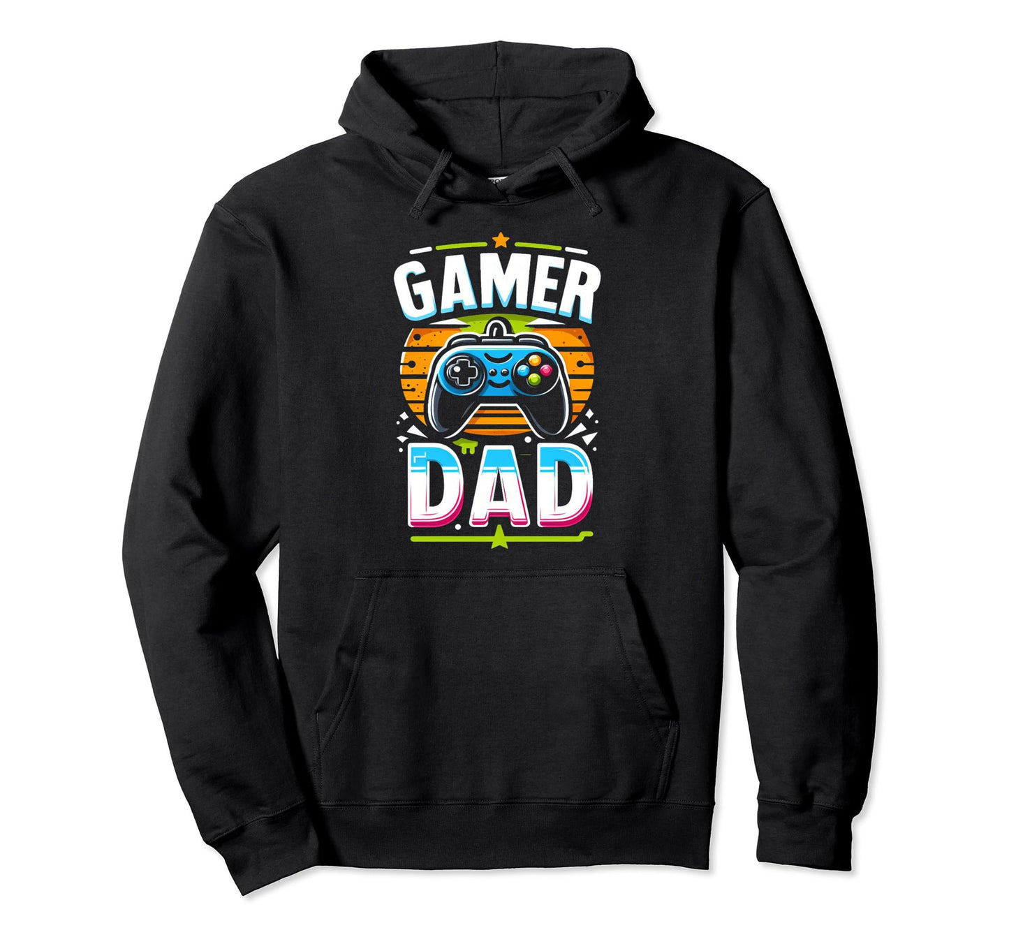 Gamer Dad Game Controller Gaming Hoodie - Custom Art Print for Adults - T-Shirt, Sweatshirt, Hoodie