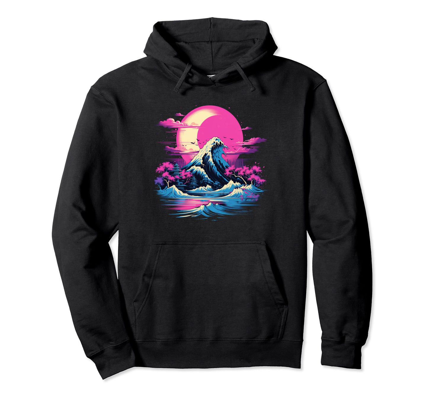 Japan Aesthetic Vaporwave Big Wave Off Hoodie - Custom Art Print Men Women - T-Shirt, Sweatshirt, Hoodie