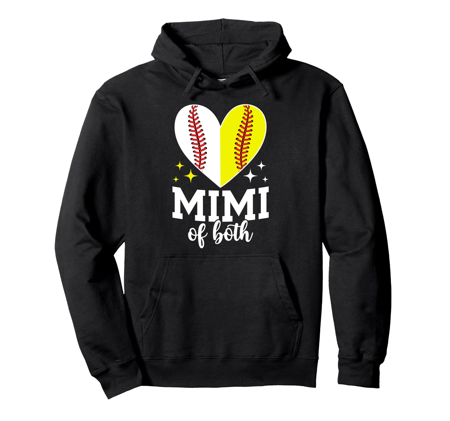 Mimi Both Heart Softball Baseball Mimi Hoodie - Novelty Apparel Unisex - T-Shirt, Sweatshirt, Hoodie