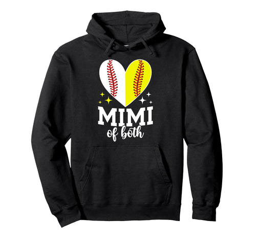 Mimi Both Heart Softball Baseball Mimi Hoodie - Novelty Apparel Unisex - T-Shirt, Sweatshirt, Hoodie