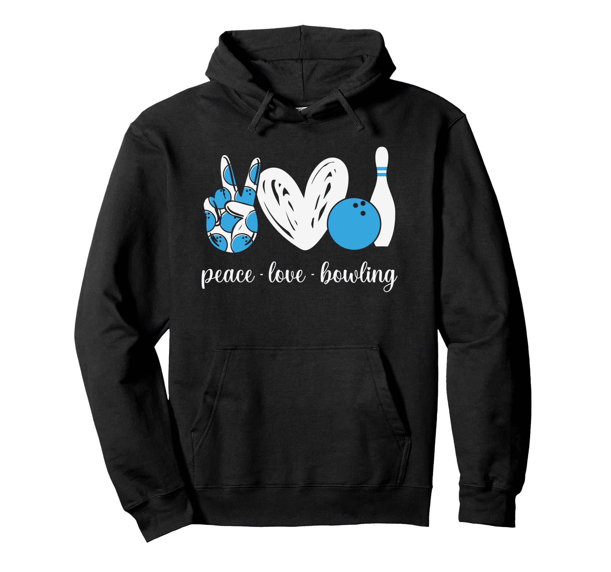 Peace Love Bowling Hoodie - Novelty Apparel Unisex - T-Shirt, Sweatshirt, Hoodie