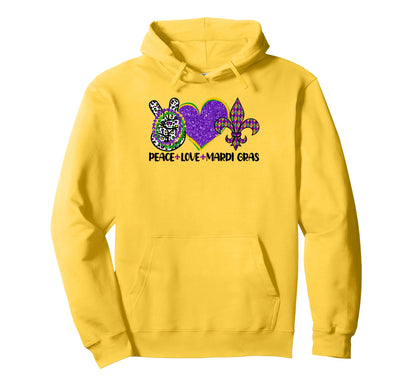 Peace Sign Heart Fleur De Lys Hippie Hoodie - Trendy Graphic for Adults - T-Shirt, Sweatshirt, Hoodie