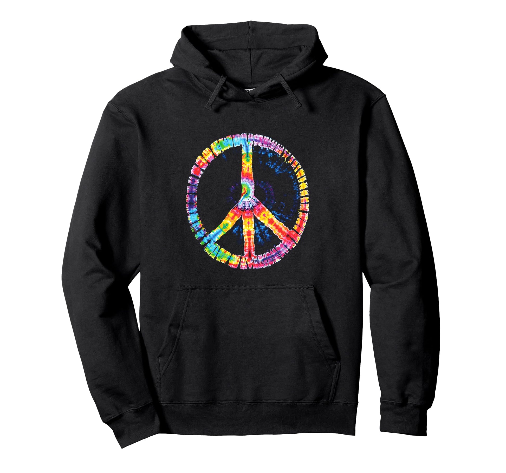 Peace Sign Rainbow Tie Dye Swirl Peace Hoodie - Unique Graphic Men Women - T-Shirt, Sweatshirt, Hoodie