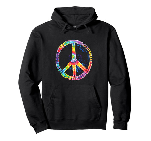 Peace Sign Rainbow Tie Dye Swirl Peace Hoodie - Unique Graphic Men Women - T-Shirt, Sweatshirt, Hoodie