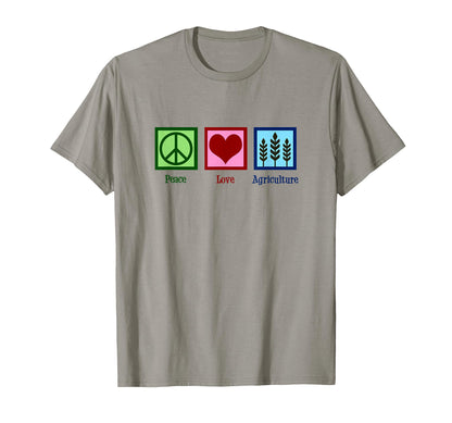 Peace Love Agriculture T-Shirt - Fun Novelty Design Unisex - T-Shirt, Sweatshirt, Hoodie