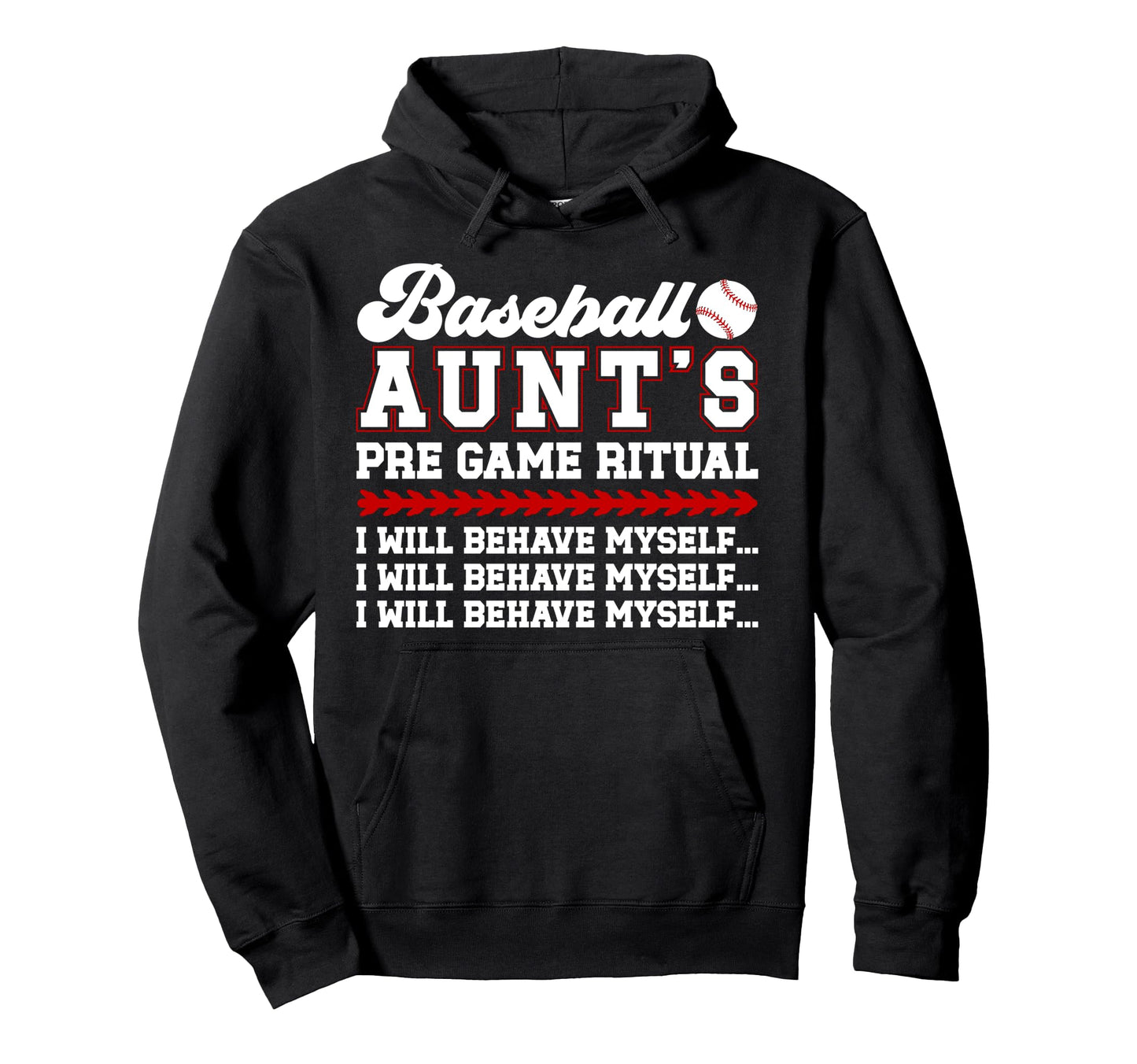Baseball Aunt Funny Aunt Baseball Hoodie - Fun Novelty Design Men Women - T-Shirt, Sweatshirt, Hoodie