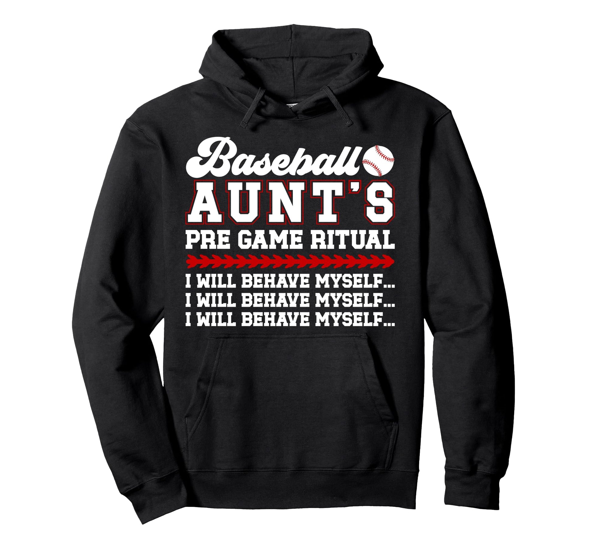 Baseball Aunt Funny Aunt Baseball Hoodie - Fun Novelty Design Men Women - T-Shirt, Sweatshirt, Hoodie