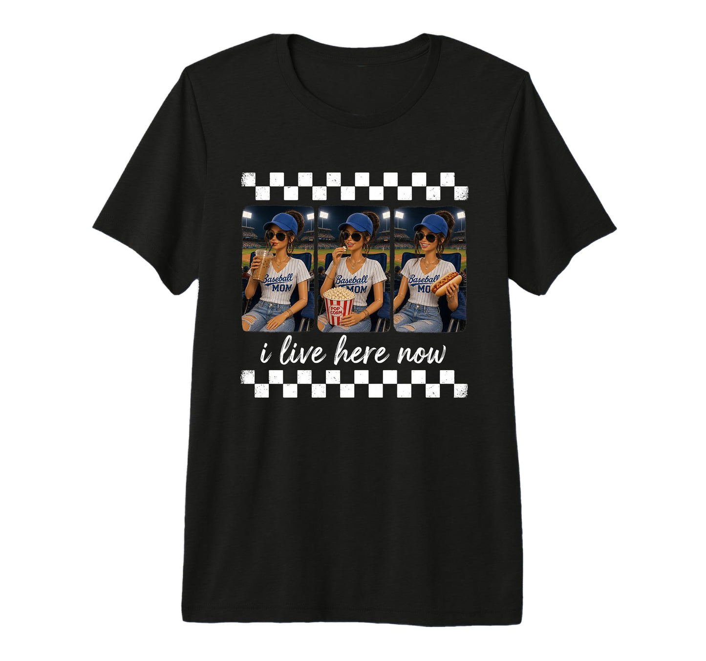 I Live Here Now Baseball Mom Mama Ice T-Shirt - Novelty Apparel Unisex - T-Shirt, Sweatshirt, Hoodie