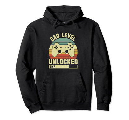 Gamer Dad Dad Level Unlocked Fathers Day Hoodie - Minimalist Print Unisex - T-Shirt, Sweatshirt, Hoodie