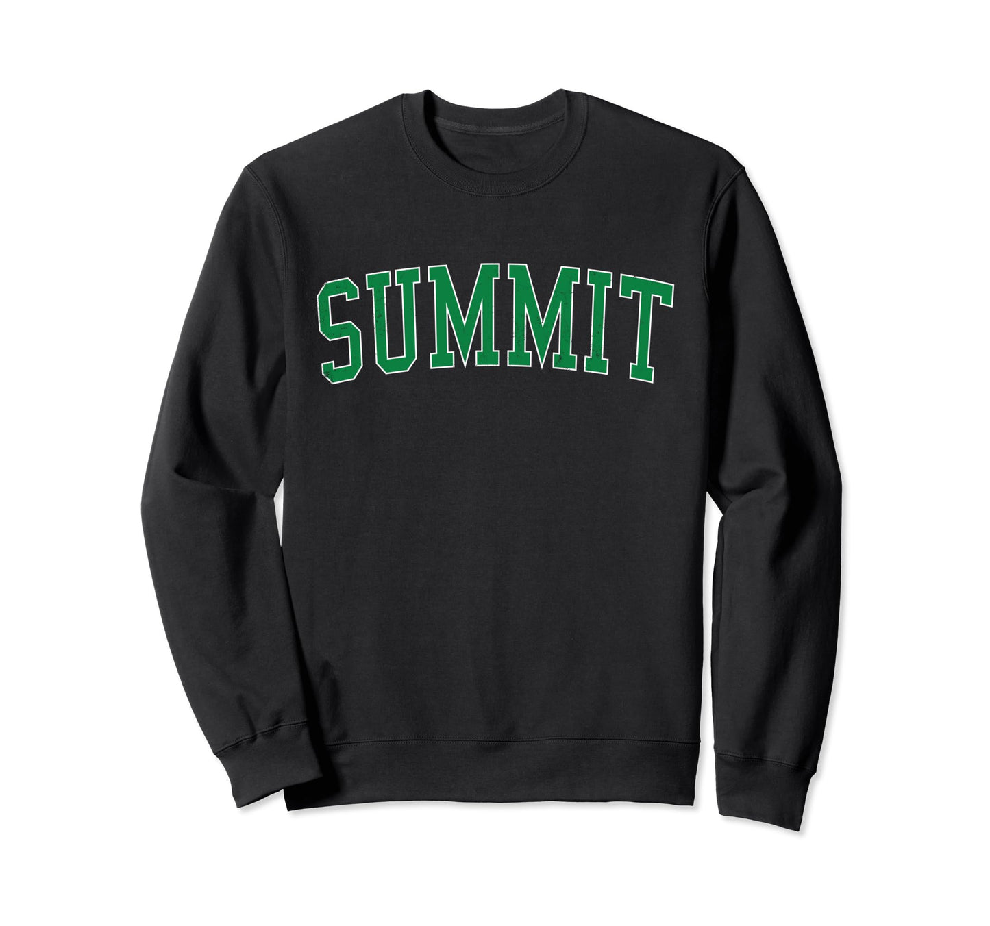 Summit Il Distressed Green Varsity Sweatshirt - Trendy Graphic Men Women - T-Shirt, Sweatshirt, Hoodie