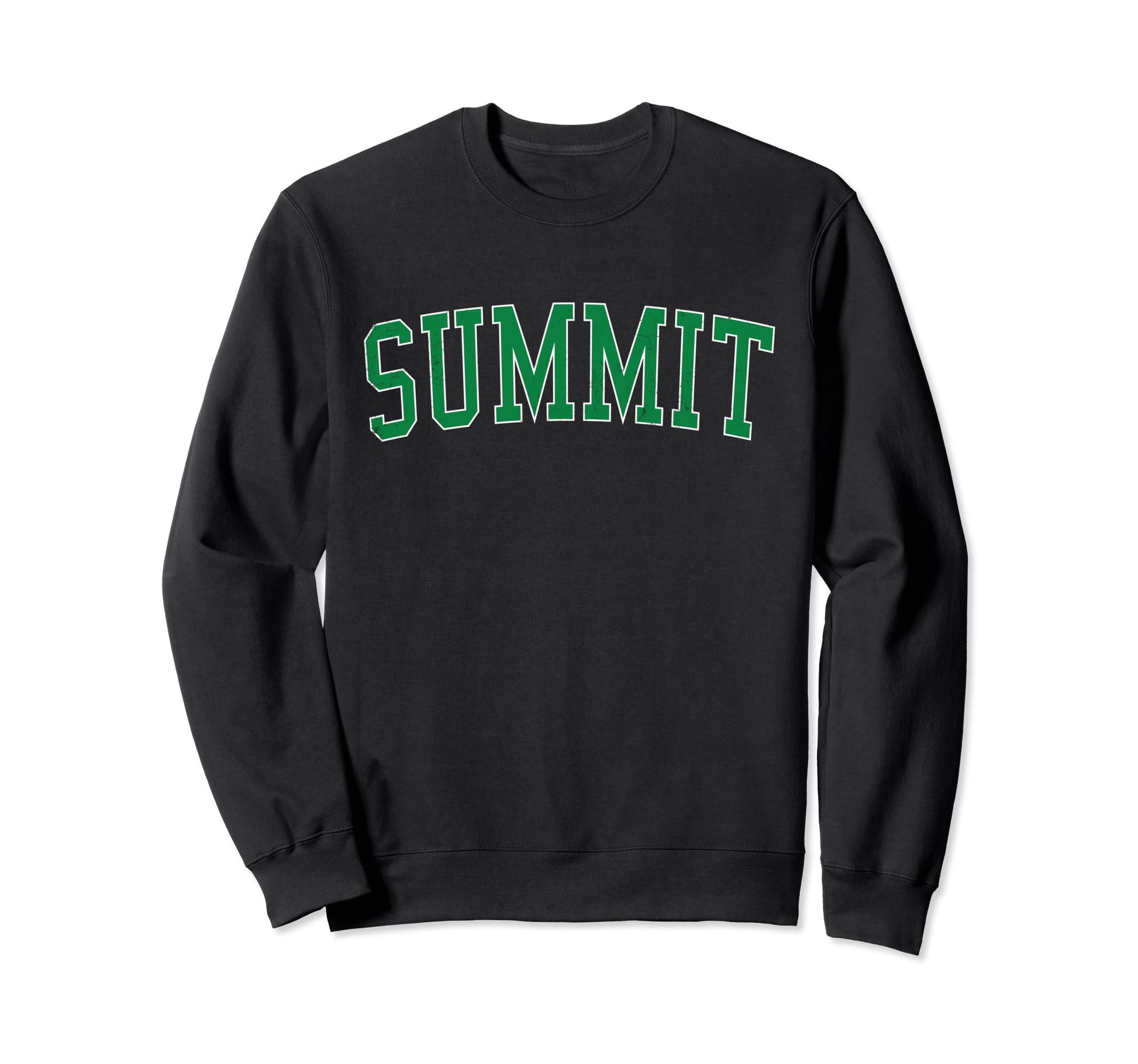 Summit Il Distressed Green Varsity Sweatshirt - Trendy Graphic Men Women - T-Shirt, Sweatshirt, Hoodie