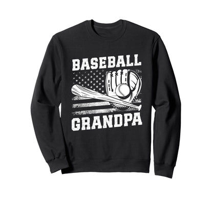 Baseball Grandpa Flag Sweatshirt - Minimalist Print Men Women - T-Shirt, Sweatshirt, Hoodie
