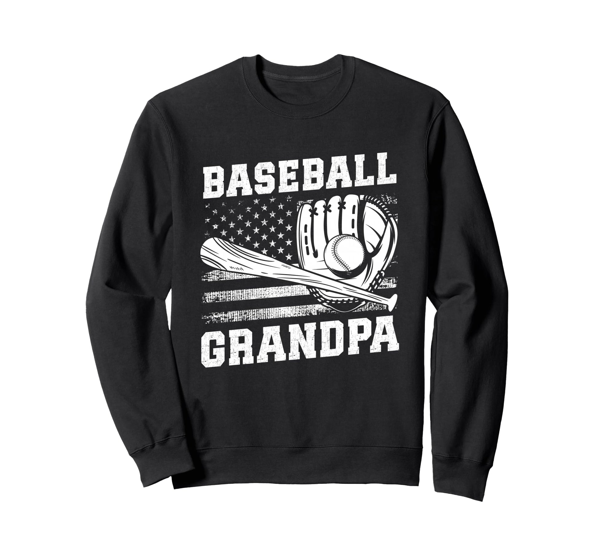 Baseball Grandpa Flag Sweatshirt - Minimalist Print for Adults - T-Shirt, Sweatshirt, Hoodie