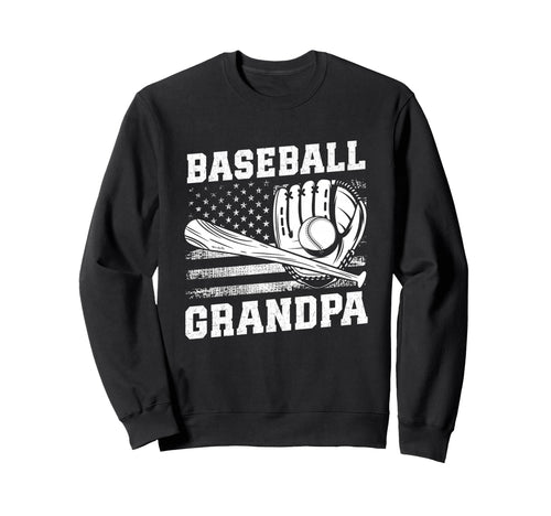 Baseball Grandpa Flag Sweatshirt - Minimalist Print for Adults - T-Shirt, Sweatshirt, Hoodie