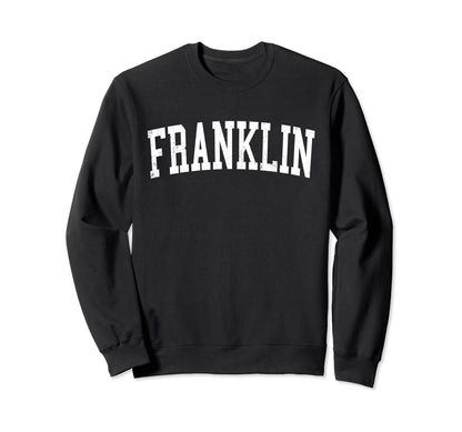 Franklin Va Distressed White Sweatshirt - Minimalist Print Men Women - T-Shirt, Sweatshirt, Hoodie