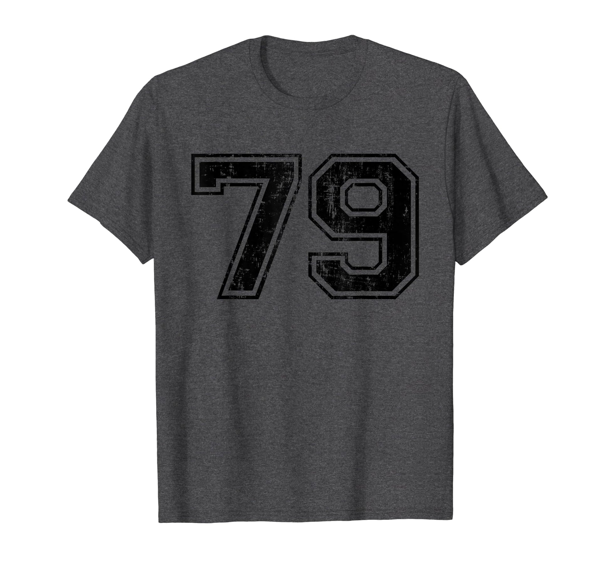 Number 79 Varsity Distressed Sport T-Shirt - Streetwear Style for Adults - T-Shirt, Sweatshirt, Hoodie