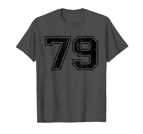 Number 79 Varsity Distressed Sport T-Shirt - Streetwear Style for Adults - T-Shirt, Sweatshirt, Hoodie