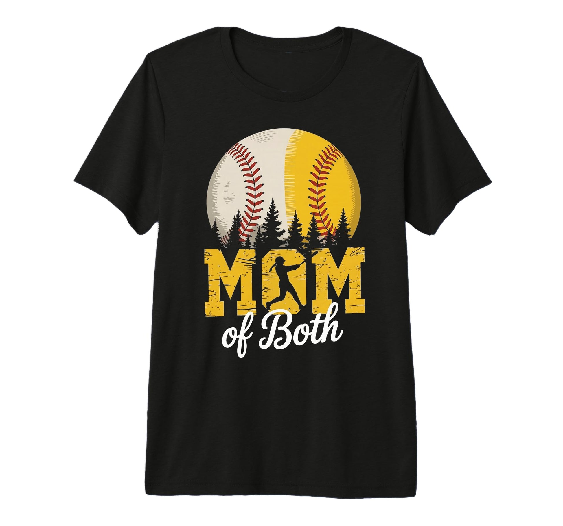 Mom Both Baseball Softball Mothers Day T-Shirt - Unique Graphic for Adults - T-Shirt, Sweatshirt, Hoodie