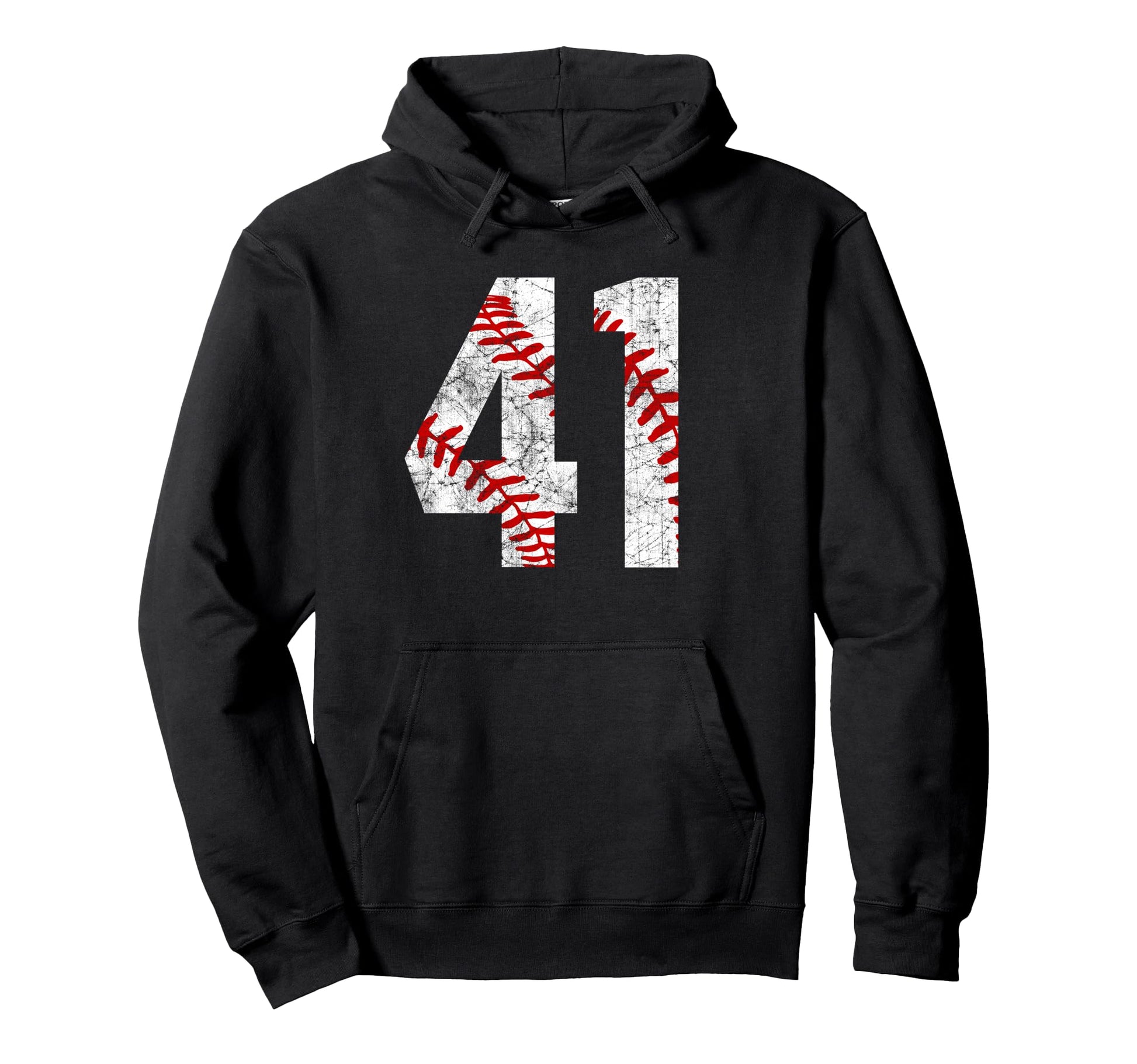Distressed Baseball Number 41 Jersey Hoodie - Custom Art Print Men Women - T-Shirt, Sweatshirt, Hoodie