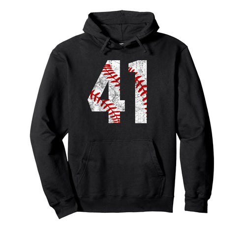 Distressed Baseball Number 41 Jersey Hoodie - Custom Art Print Men Women - T-Shirt, Sweatshirt, Hoodie