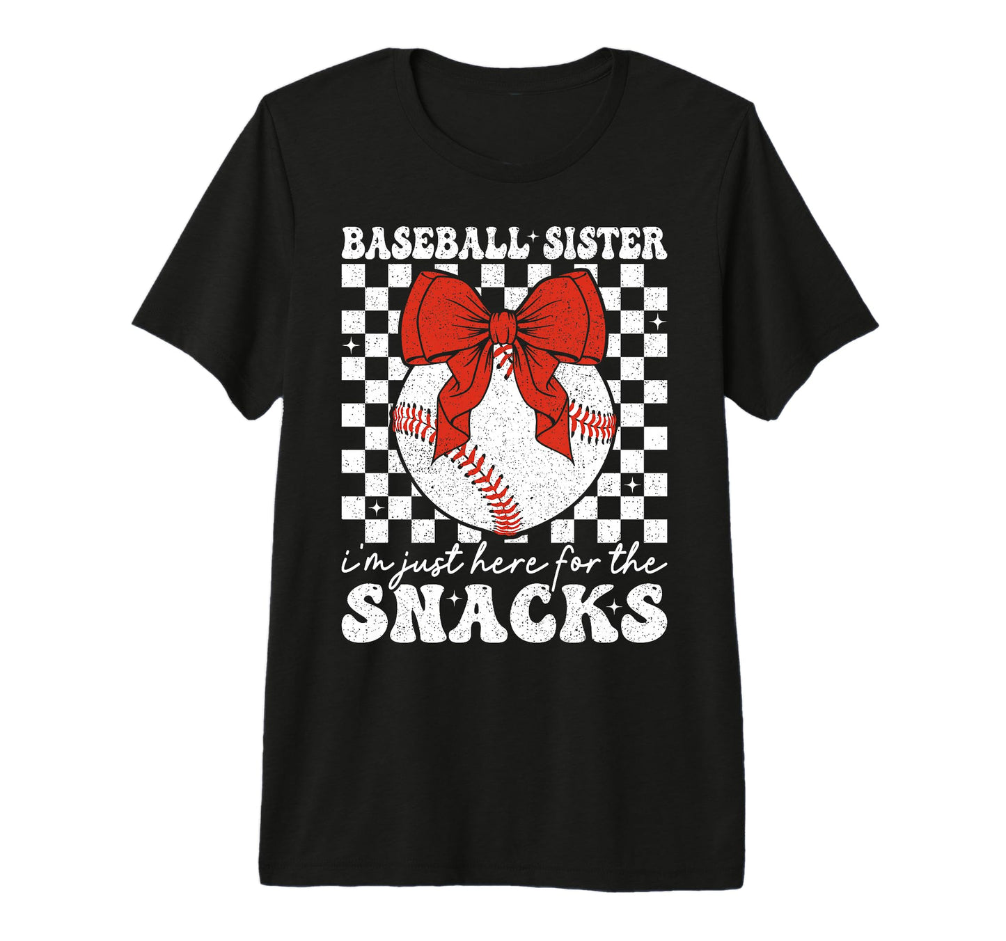 Baseball Sister Im Just Here Snacks Tri T-Shirt - Trendy Graphic Men Women - T-Shirt, Sweatshirt, Hoodie