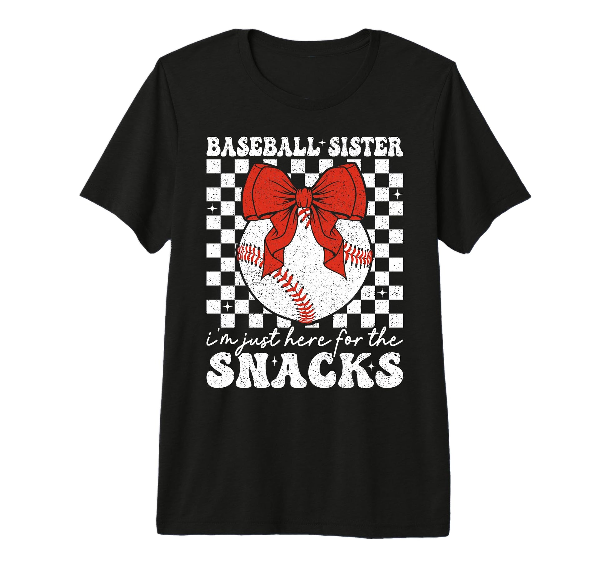 Baseball Sister Im Just Here Snacks Tri T-Shirt - Trendy Graphic Men Women - T-Shirt, Sweatshirt, Hoodie