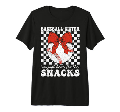 Baseball Sister Im Just Here Snacks Tri T-Shirt - Trendy Graphic Men Women - T-Shirt, Sweatshirt, Hoodie