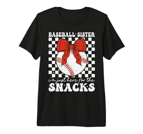 Baseball Sister Im Just Here Snacks Tri T-Shirt - Trendy Graphic Men Women - T-Shirt, Sweatshirt, Hoodie