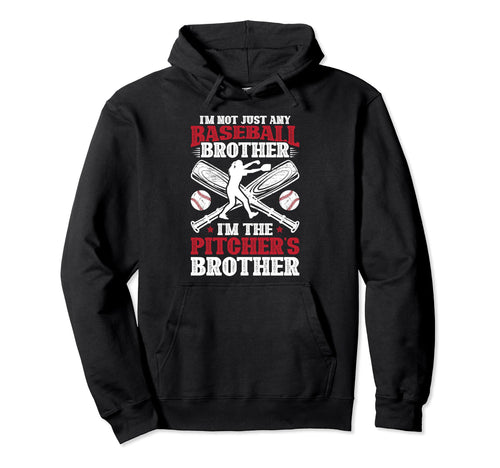 Im Baseball Pitcher Brother Baseball Hoodie - Minimalist Print for Adults - T-Shirt, Sweatshirt, Hoodie