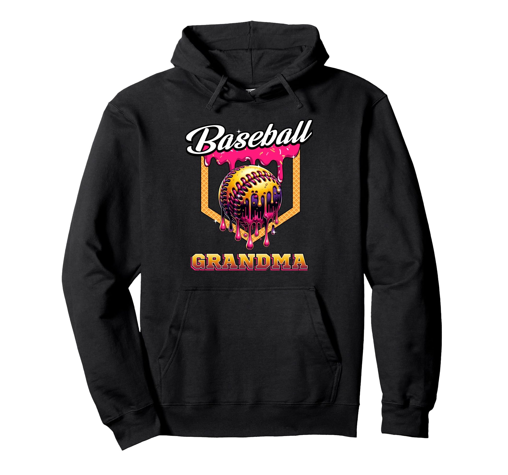 Baseball Grandma Ice Cream Drip Home Hoodie - Unique Graphic for Adults - T-Shirt, Sweatshirt, Hoodie